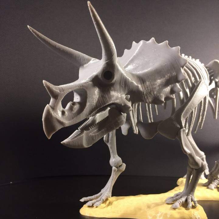 恐龍，通過3D掃描獲取3D模型，再用3D打印還原文物